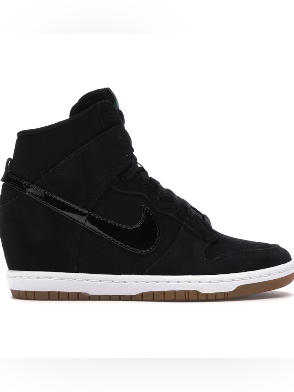 NIKE Sky High Dunk Black Gum Women’s 9 Wedge Sneaker